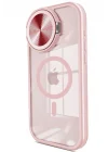 Mey İthalat®   iPhone 15 Pro Max Kılıf Teleskop Lens Magsafe Silikon Kapak - Pembe