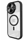 Mey İthalat®   iPhone 15 Pro Max Kılıf Teleskop Lens Magsafe Silikon Kapak - Siyah