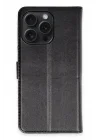Mey İthalat®   iPhone 15 Pro Max Kılıf Trend S Plus Kapaklı Kılıf - Siyah