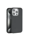Mey İthalat®  iPhone 15 Pro Max Kılıf Wonder Deri Magsafe Kapak - Siyah