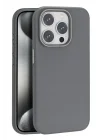 Mey İthalat®  iPhone 15 Pro Max Kılıf Wonder Deri Magsafe Kapak - Titan Gri