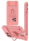 Mey İthalat®  iPhone 15 Pro Max Kılıf Zuma Kartvizitli Yüzüklü Silikon - Pembe