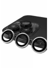 Mey İthalat®  iPhone 15 Pro Max Raze Metal Kamera Lens - Gümüş