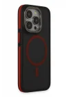Mey İthalat®   iPhone 15 Pro Rocky Magsafe Kapak - Siyah-Kırmızı