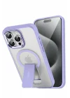 Mey İthalat®   iPhone 15 Pro Tork Magsafe Standlı Kapak - Lila