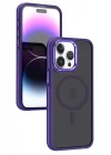 Mey İthalat®  iPhone 15 Pro Winner Magsafe Kapak - Derin Mor