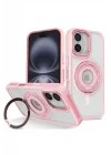 Mey İthalat®  iPhone 16 Banza Magsafe Standlı Kapak - Pembe