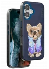Mey İthalat®  iPhone 16 Cute Desenli Kapak - Lacivert