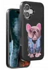 Mey İthalat®   iPhone 16 Cute Desenli Kapak - Siyah