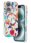 Mey İthalat®  iPhone 16 Flower Series Magsafe Kapak - Beyaz