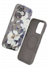Mey İthalat®  iPhone 16 Flower Series Magsafe Kapak - Gri