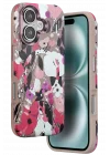 Mey İthalat®  iPhone 16 Flower Series Magsafe Kapak - Pembe