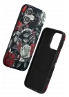 Mey İthalat®  iPhone 16 Flower Series Magsafe Kapak - Siyah