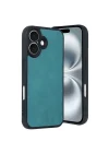 Mey İthalat®  iPhone 16 Kılıf Aras Deri Kapak - Açık Yeşil