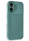 Mey İthalat®   iPhone 16 Kılıf Auto Focus Karbon Kapak - Koyu Yeşil