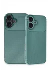 Mey İthalat®   iPhone 16 Kılıf Auto Focus Karbon Kapak - Koyu Yeşil