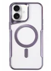 Mey İthalat®   iPhone 16 Kılıf Boyi Magsafe Silikon Kapak - Derin Mor