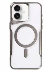 Mey İthalat®   iPhone 16 Kılıf Boyi Magsafe Silikon Kapak - Titan Gri