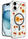 Mey İthalat®   iPhone 16 Kılıf Daisy Simli Magsafe Kapak - Siyah
