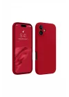 Mey İthalat®   iPhone 16 Kılıf First Silikon - Kırmızı