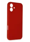 Mey İthalat®   iPhone 16 Kılıf First Silikon - Kırmızı