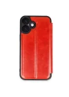 Mey İthalat®   iPhone 16 Kılıf Flip Cover - Kırmızı