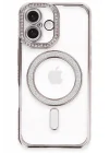 Mey İthalat®   iPhone 16 Kılıf Joke Simli Magneticsafe Kılıf - Pembe