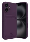 Mey İthalat®   iPhone 16 Kılıf Kelvin Kartvizitli Silikon - Derin Mor