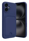 Mey İthalat®   iPhone 16 Kılıf Kelvin Kartvizitli Silikon - Lacivert