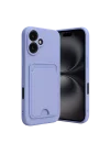 Mey İthalat®   iPhone 16 Kılıf Kelvin Kartvizitli Silikon - Lila