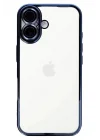 Mey İthalat®   iPhone 16 Kılıf  Lensli Silikon - Açık Mavi