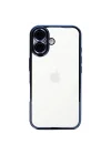 Mey İthalat®   iPhone 16 Kılıf  Lensli Silikon - Açık Mavi