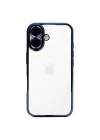 Mey İthalat®   iPhone 16 Kılıf  Lensli Silikon - Açık Mavi