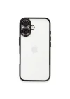 Mey İthalat®   iPhone 16 Kılıf  Lensli Silikon - Siyah