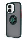 Mey İthalat®   iPhone 16 Kılıf Montreal Yüzüklü Silikon Kapak - Yeşil