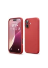 Mey İthalat®   iPhone 16 Kılıf Nano içi Kadife Silikon - Kırmızı