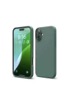 Mey İthalat®  iPhone 16 Kılıf Nano içi Kadife Silikon - Koyu Yeşil