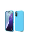 Mey İthalat®   iPhone 16 Kılıf Nano içi Kadife Silikon - Mavi