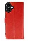 Mey İthalat®   iPhone 16 Kılıf Trend S Plus Kapaklı Kılıf - Kırmızı