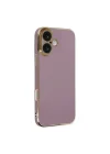 Mey İthalat®   iPhone 16 Kılıf Volet Silikon - Mor