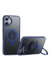 Mey İthalat®  iPhone 16 Plus Avatar 360 Dönen Magsafe Kapak - Lacivert