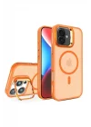 Mey İthalat®  iPhone 16 Plus Flet Lens Magsafe Kapak - Turuncu
