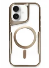 Mey İthalat®   iPhone 16 Plus Kılıf Boyi Magsafe Silikon Kapak - Kahverengi