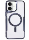 Mey İthalat®   iPhone 16 Plus Kılıf Boyi Magsafe Silikon Kapak - Lacivert