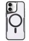 Mey İthalat®   iPhone 16 Plus Kılıf Boyi Magsafe Silikon Kapak - Siyah