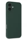 Mey İthalat®   iPhone 16 Plus Kılıf First Silikon - Koyu Yeşil