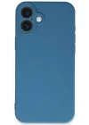 Mey İthalat®   iPhone 16 Plus Kılıf First Silikon - Mavi