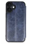 Mey İthalat®   iPhone 16 Plus Kılıf Flip Cover - Lacivert