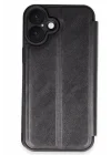 Mey İthalat®   iPhone 16 Plus Kılıf Flip Cover - Siyah