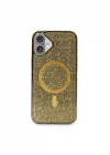 Mey İthalat®  iPhone 16 Plus Kılıf Helen Magsafe Kapak - Gold